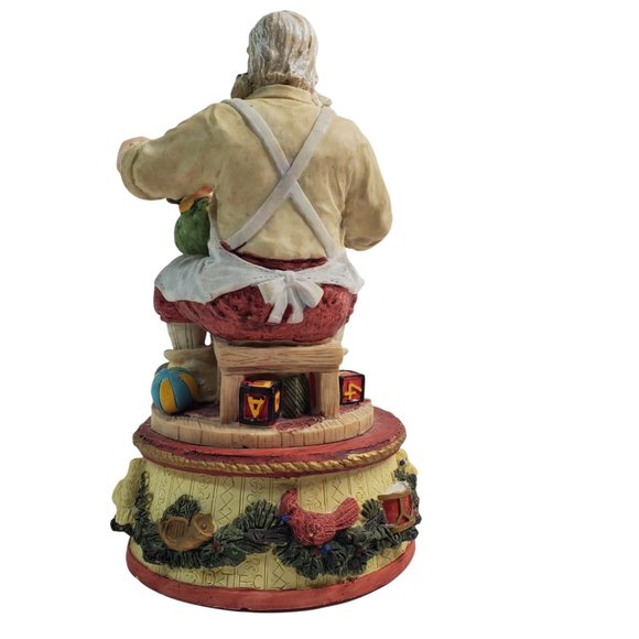 Three Hands Corp Santa's Workshop w/Little Boy & Puppy Musical Figurine 9 1/2" - Picture 5 of 6
